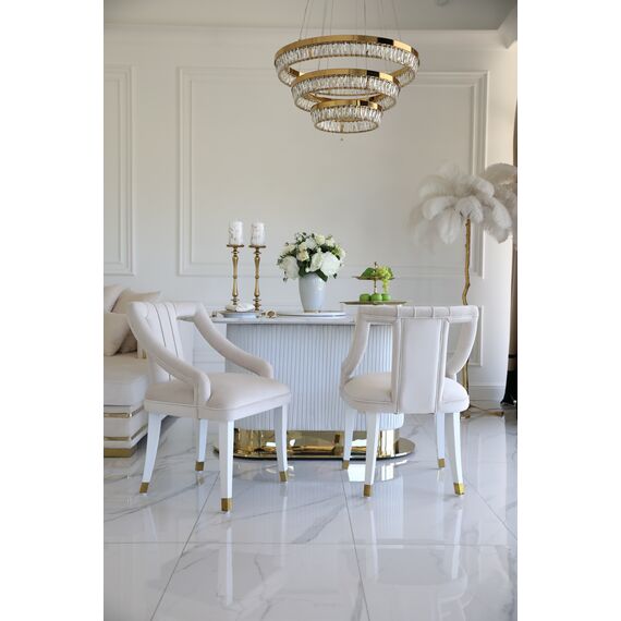 Gold table with marble top, glamour for the dining room, modern, designer, ROYAL OUTLET