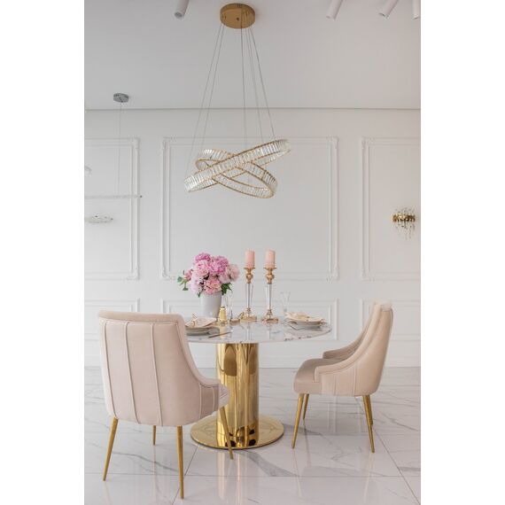 Crystal chandelier CRYSTAL L gold, glamour, exclusive, modern two-level ring