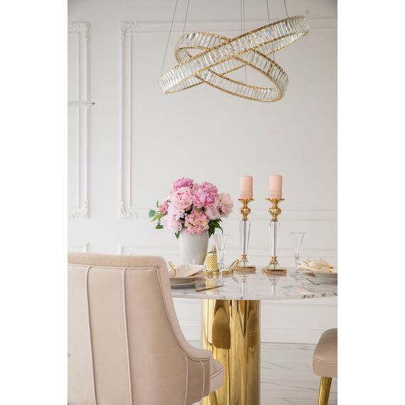 Crystal chandelier CRYSTAL L gold, glamour, exclusive, modern two-level ring