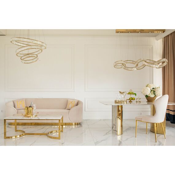 CRYSTAL XL gold crystal chandelier, glamour, exclusive, modern three-level ring