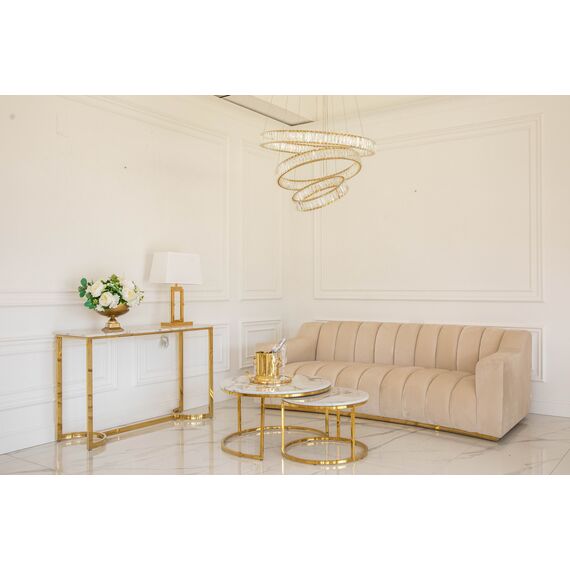 CRYSTAL XL gold crystal chandelier, glamour, exclusive, modern three-level ring