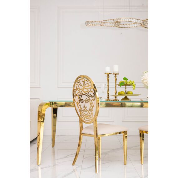LILIBET L glamorous crystal chandelier, modern, designer, gold oblong hanging lamp
