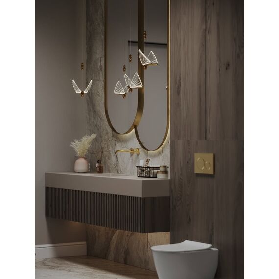 Modern chandelier MOTYL M, glamorous pendant lamp, gold, designer, exclusive, single