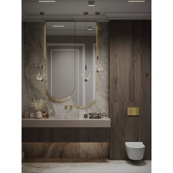 Modern chandelier MOTYL M, glamorous pendant lamp, gold, designer, exclusive, single