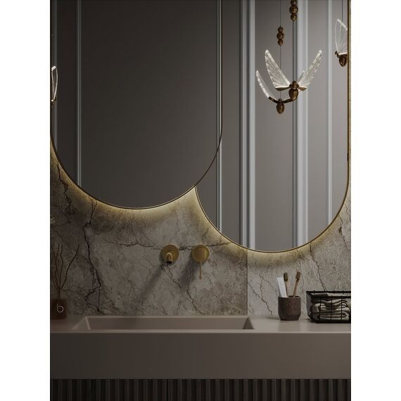 Modern chandelier MOTYL M, glamorous pendant lamp, gold, designer, exclusive, single