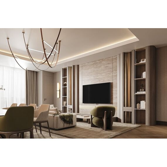 Modern designer leather chandelier, stylish pendant lamp, COSMOPOLITAN S M stripes