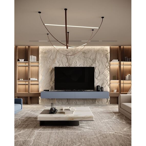 Modern designer leather chandelier, stylish pendant lamp, COSMOPOLITAN S M stripes