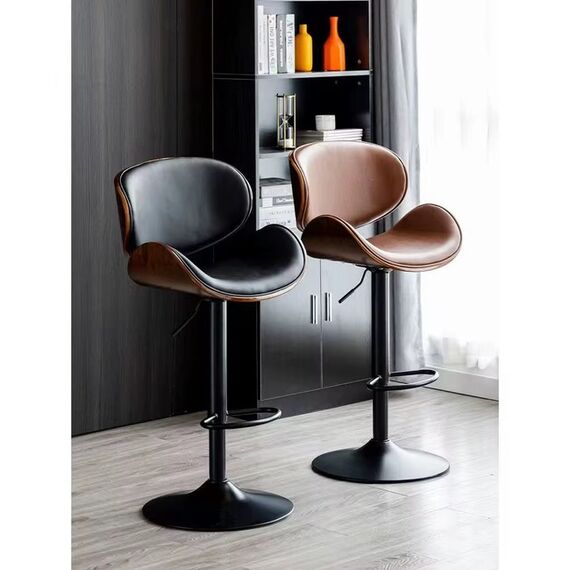 Modern adjustable designer bar stool with a black WING base