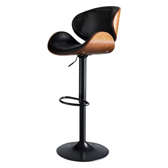 Modern adjustable designer bar stool with a black WING base
