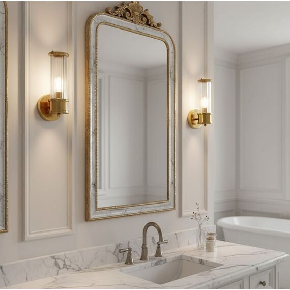 Crystal, gold, glamor, oblong wall lamp, RONALD S designer wall lamp