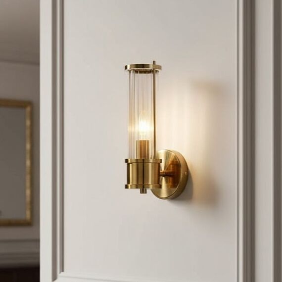 Crystal, gold, glamor, oblong wall lamp, RONALD S designer wall lamp