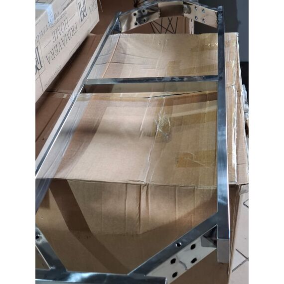 Modern console, silver, with a glass top ELITE OUTLET