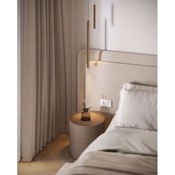 Luxurious Round Wooden Nightstand AMARA