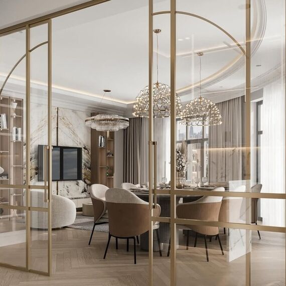 Modern, luxurious dining chair with black metal legs from LINEA