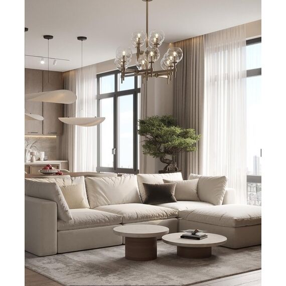 Nowoczesny narożnik modułowy wygodna aksamitna  kanapa w stylu włoskim FIGARO