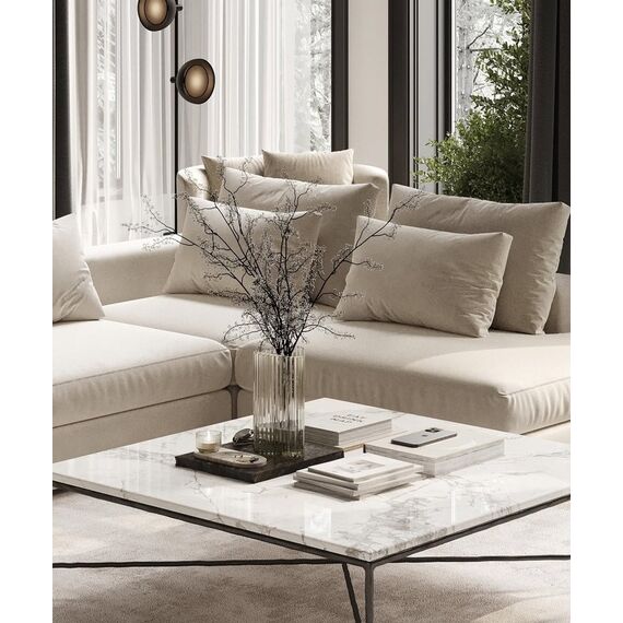 Nowoczesny narożnik modułowy wygodna aksamitna  kanapa w stylu włoskim FIGARO