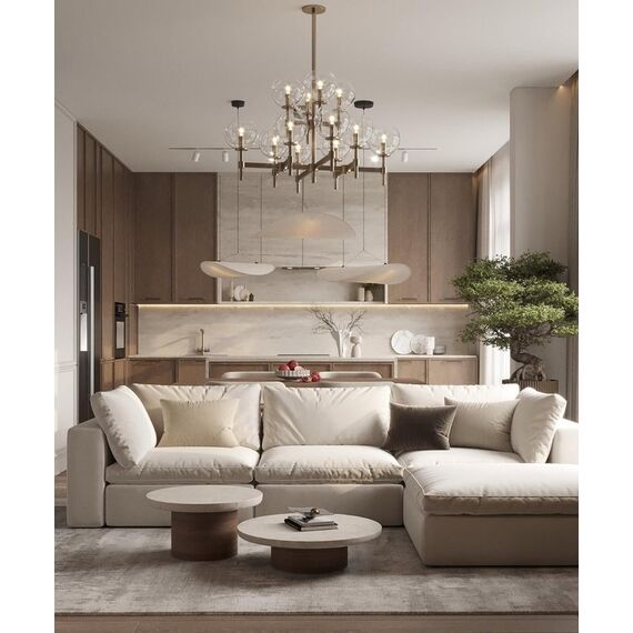 Nowoczesny narożnik modułowy wygodna aksamitna  kanapa w stylu włoskim FIGARO