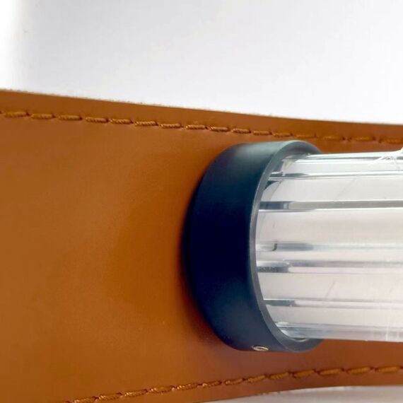 Modern designer leather chandelier, stylish pendant lamp, COSMOPOLITAN stripes