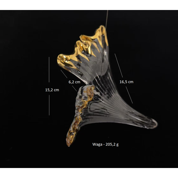 Designer golden glass leaf decoration hanging from the ceiling - LEAF CABBAGE