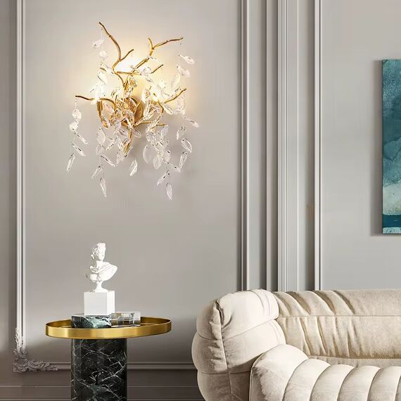 Gold crystal, glamor, modern wall lamp, QUEEN