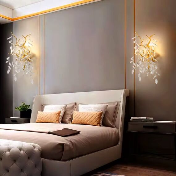 Gold crystal, glamor, modern wall lamp, QUEEN