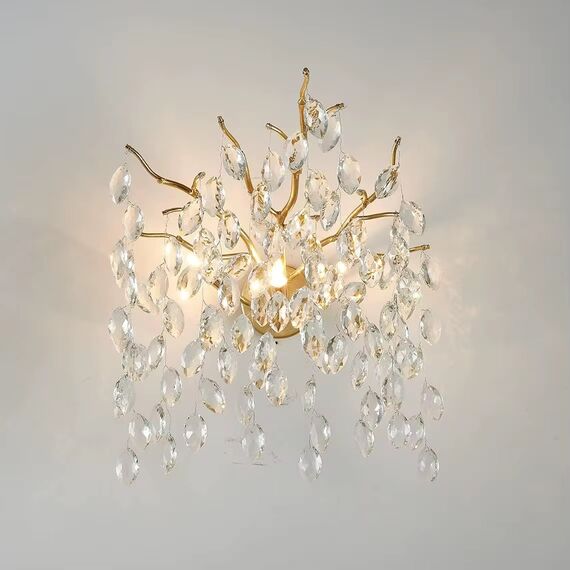 Gold crystal, glamor, modern wall lamp, QUEEN
