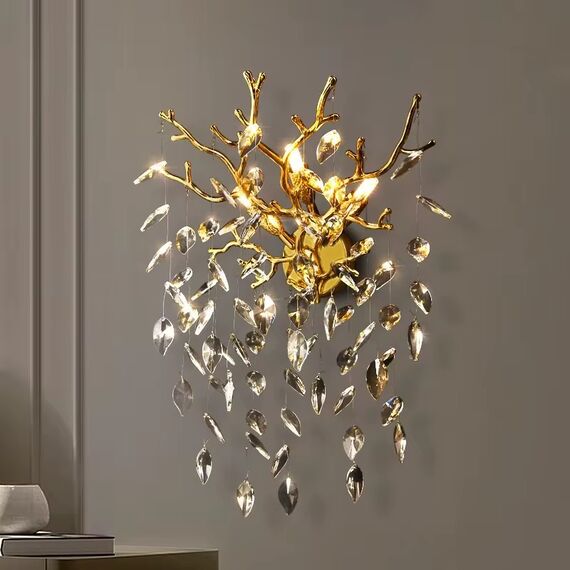 Gold crystal, glamor, modern wall lamp, QUEEN
