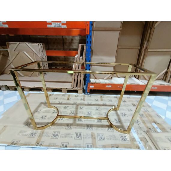 Konsola glamour, nowoczesna, złota biały marmur LOLA OUTLET