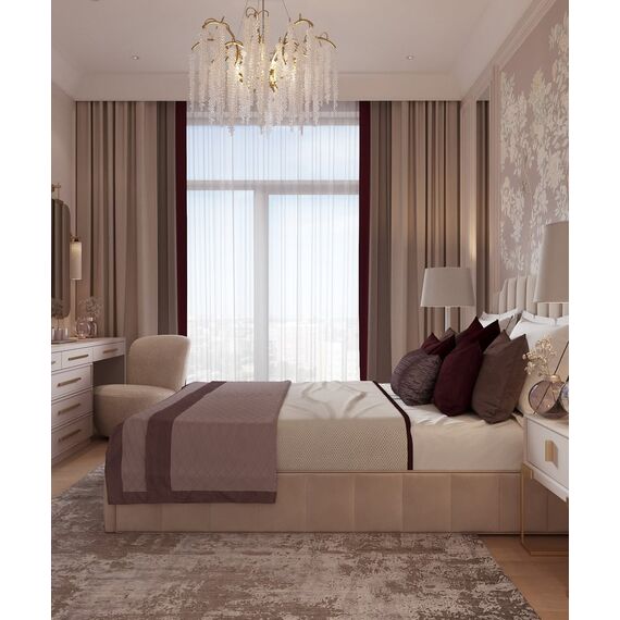 Modern Designer Crystal Chandelier in Gold from Queen