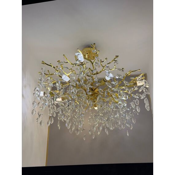 Modern Designer Crystal Chandelier in Gold from Queen