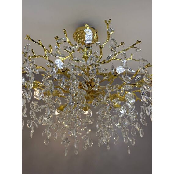 Modern Designer Crystal Chandelier in Gold from Queen