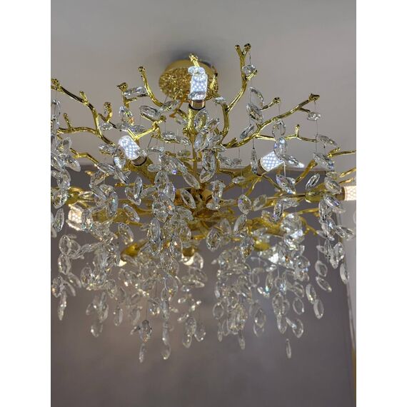 Modern Designer Crystal Chandelier in Gold from Queen