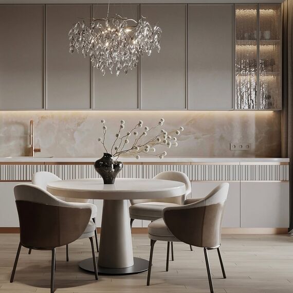 Modern Designer Crystal Chandelier in Gold from Queen