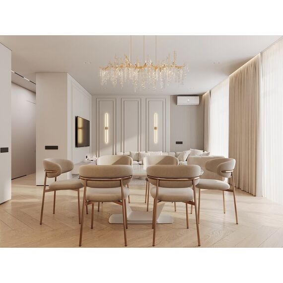 Modern Designer Crystal Chandelier in Gold from Queen