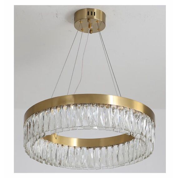 Gold crystal ring chandelier, 80 cm DIAMOND