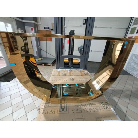 Exclusive glamor dining table, modern, designer, white marble top, gold ART DECO OUTLET