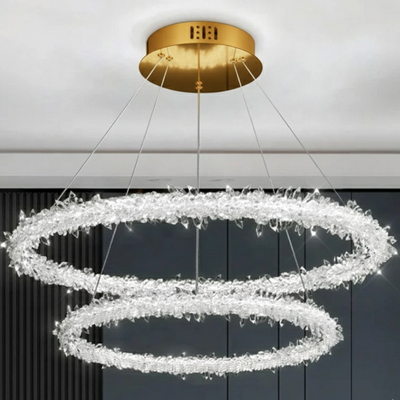 Żyrandol nowoczesny kryształowy glamour złoty  ICE M