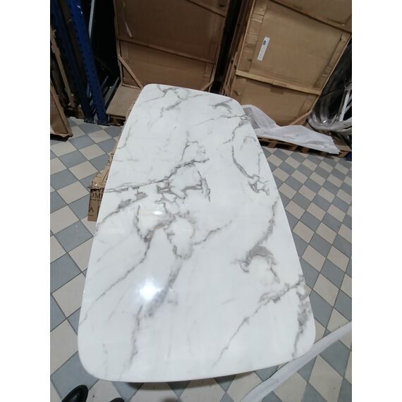 Exclusive glamor dining table, modern, designer, white marble top, gold ART DECO OUTLET