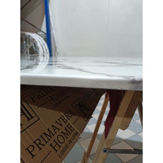 Exclusive glamor dining table, modern, designer, white marble top, gold ART DECO OUTLET