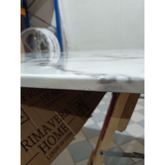 Exclusive glamor dining table, modern, designer, white marble top, gold ART DECO OUTLET