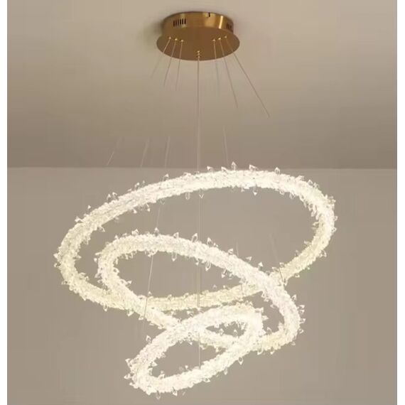 Żyrandol kryształowy Ring Glamour – nowoczesna lampa wisząca złoty