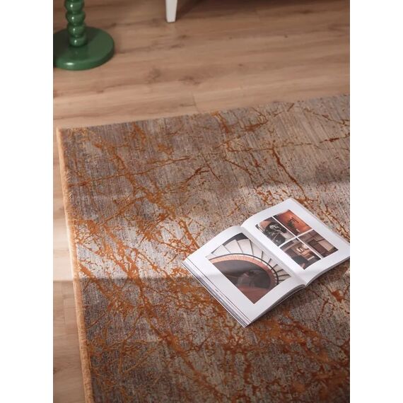 Nowoczesny elegancki dywan PLAZA miedziany