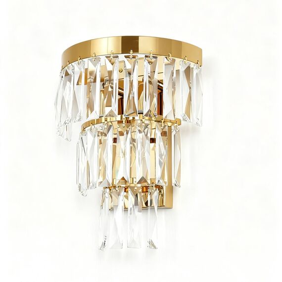 Kinkiet kryształowy, złoty,  lampa ścienna DIAMOND 3