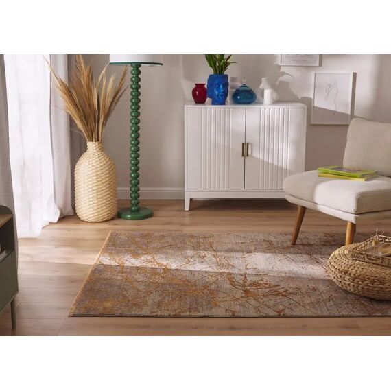 Nowoczesny elegancki dywan PLAZA miedziany