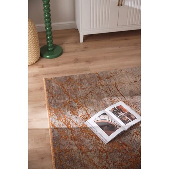 Nowoczesny elegancki dywan PLAZA miedziany