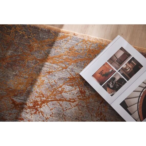 Nowoczesny elegancki dywan PLAZA miedziany