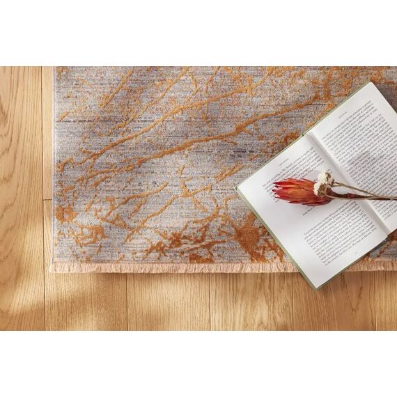 Nowoczesny elegancki dywan PLAZA miedziany