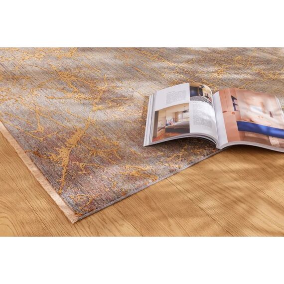 Nowoczesny elegancki dywan PLAZA miedziany