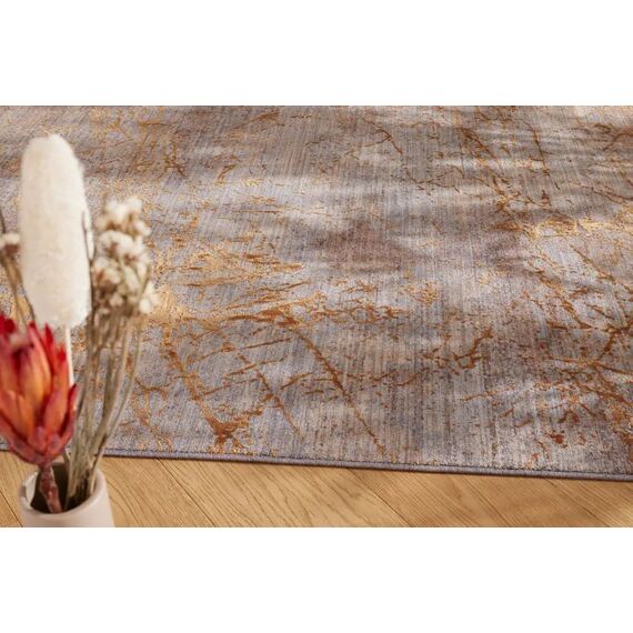 Nowoczesny elegancki dywan PLAZA miedziany