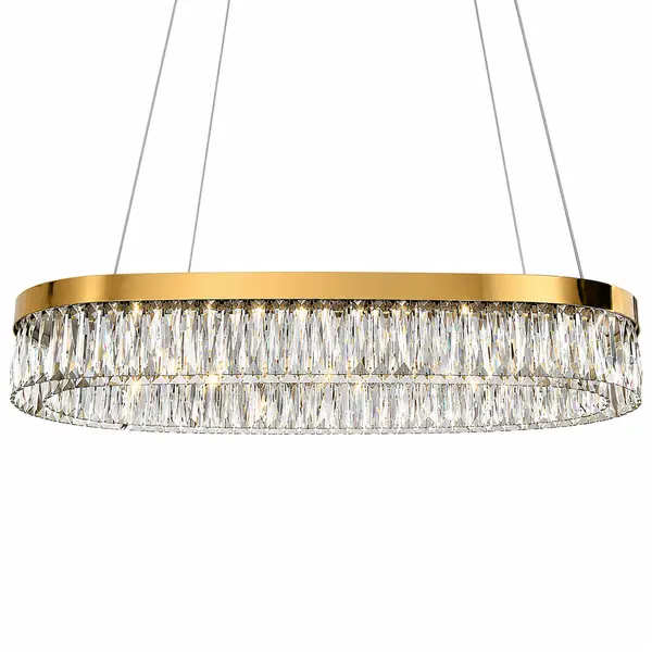 Żyrandol kryształowy złoty podłużny 100 cm nad stół DIAMOND L